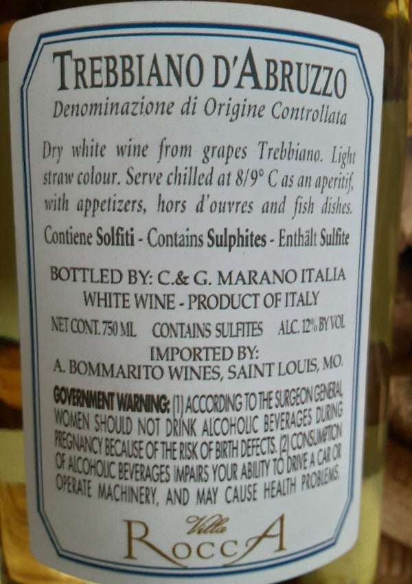 2019 Villa Rocca Trebbiano DOC, D'Abruzzo, Italy - Garland Wines