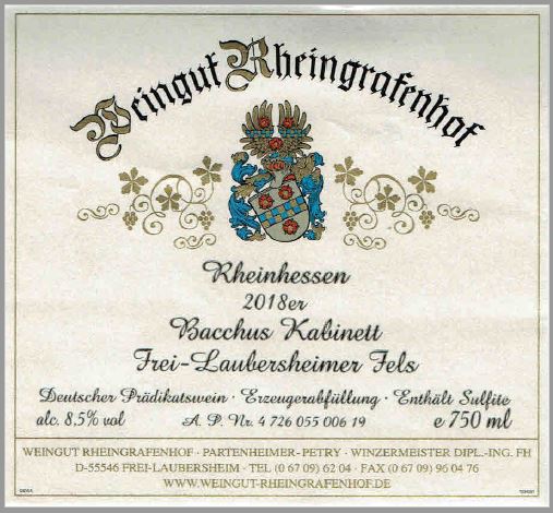 GERMAN WINE FROM WEINGUT RHEINGRAFENHOFF - PARTENHEIMER PETRY