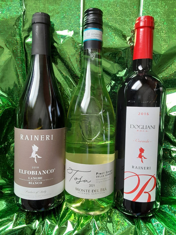 3 wine bottle and olive oil Gift Basket - Italy - Garland Wines